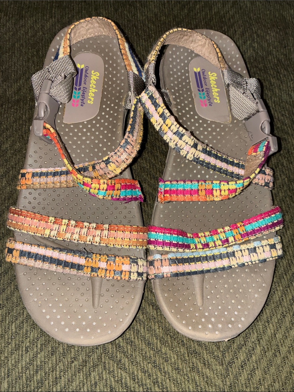 Skechers Reggae Sew Me Boho Woven Strappy Slingback Sandal